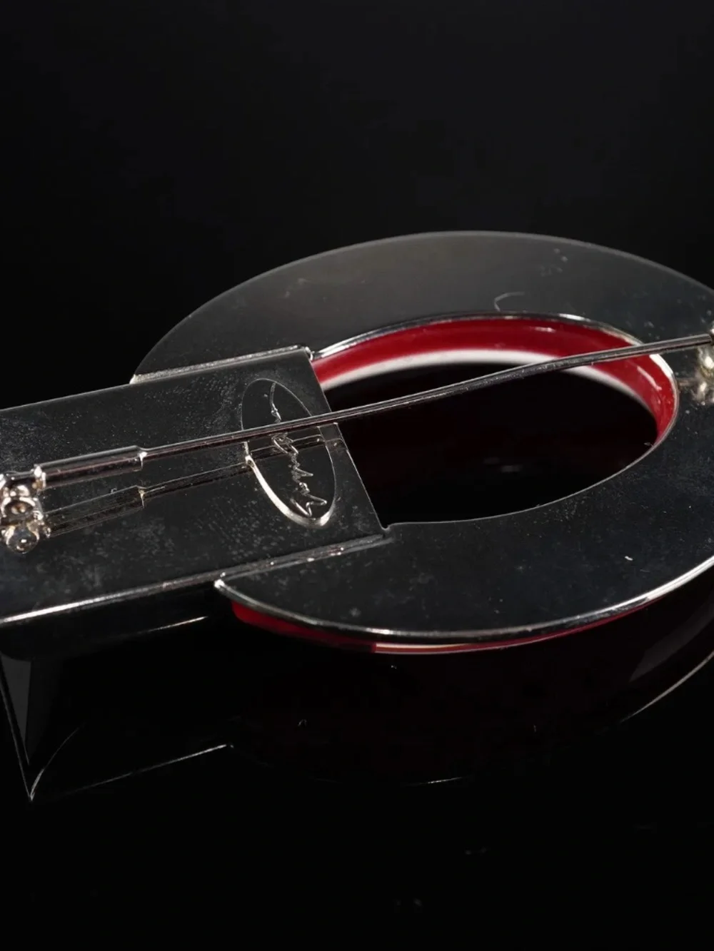 Giorgio Armani Runway F/W 2011 Red Resin & Black Crystal Brooch